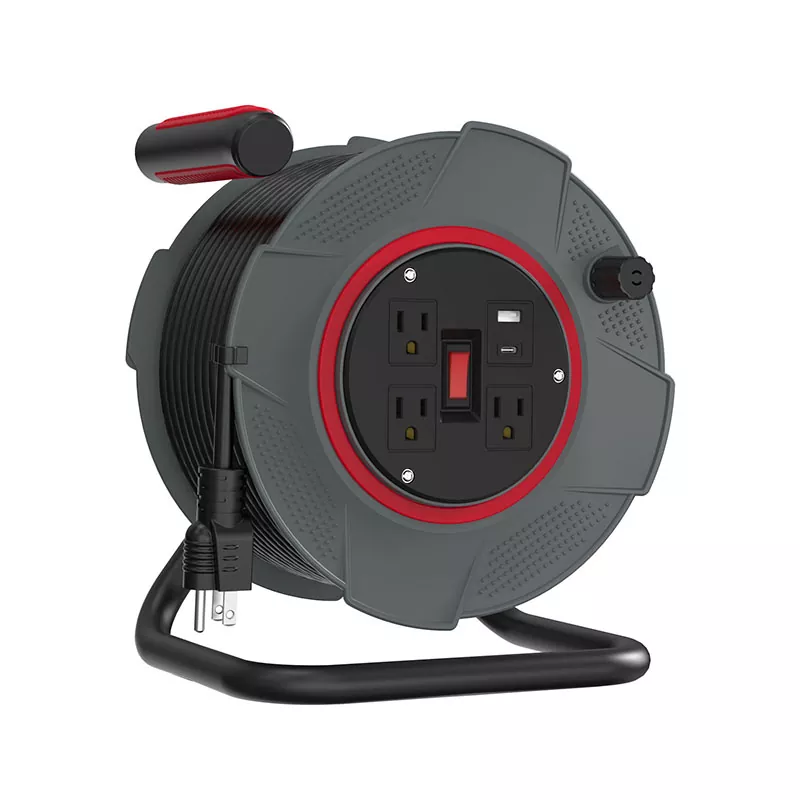 3outlets Usb Plastic Funiculus Reel 80ft