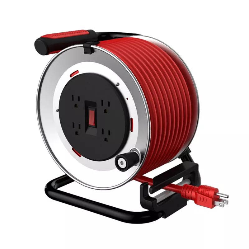 4 Outlets Metal Cord Reel 50ft 4 Outlets Metal Cord Reel 50ft