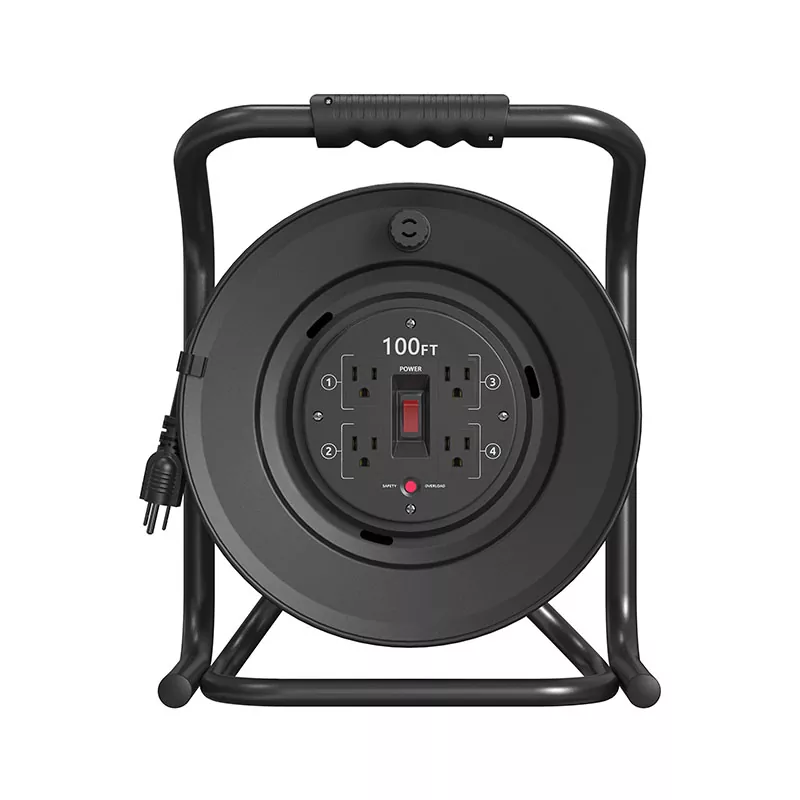 4 Outlets Plastic Cord Reel 100ft 4 Outlets Plastic Cord Reel 100ft