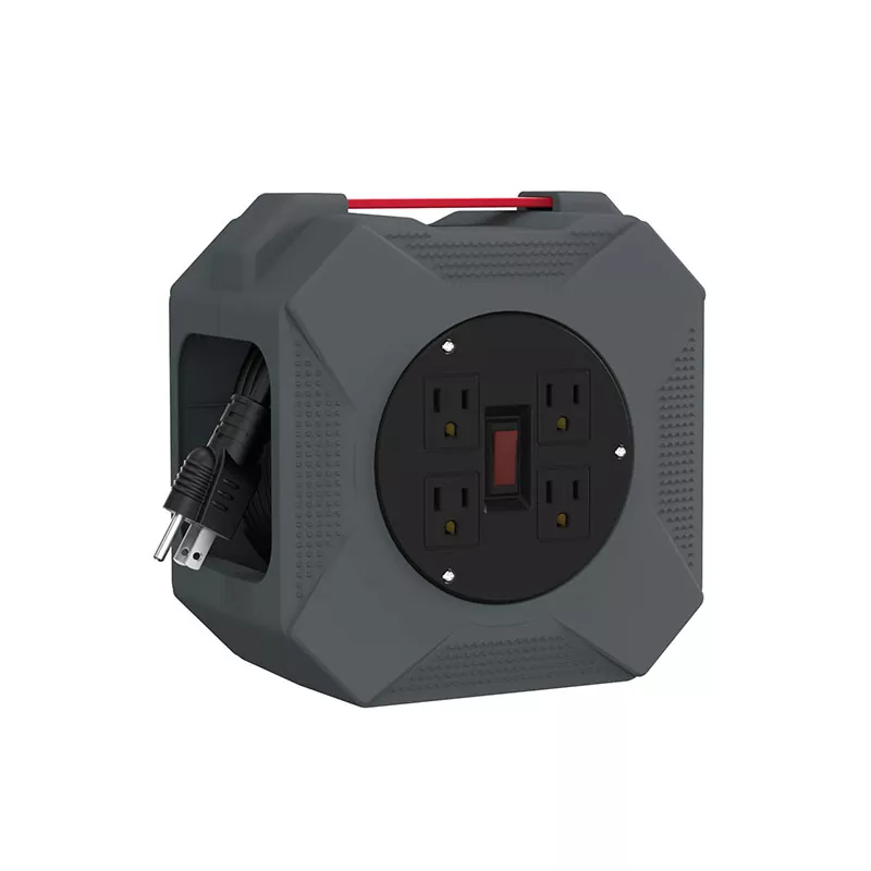 4 Outlets Plastic Cord Reel 45ft