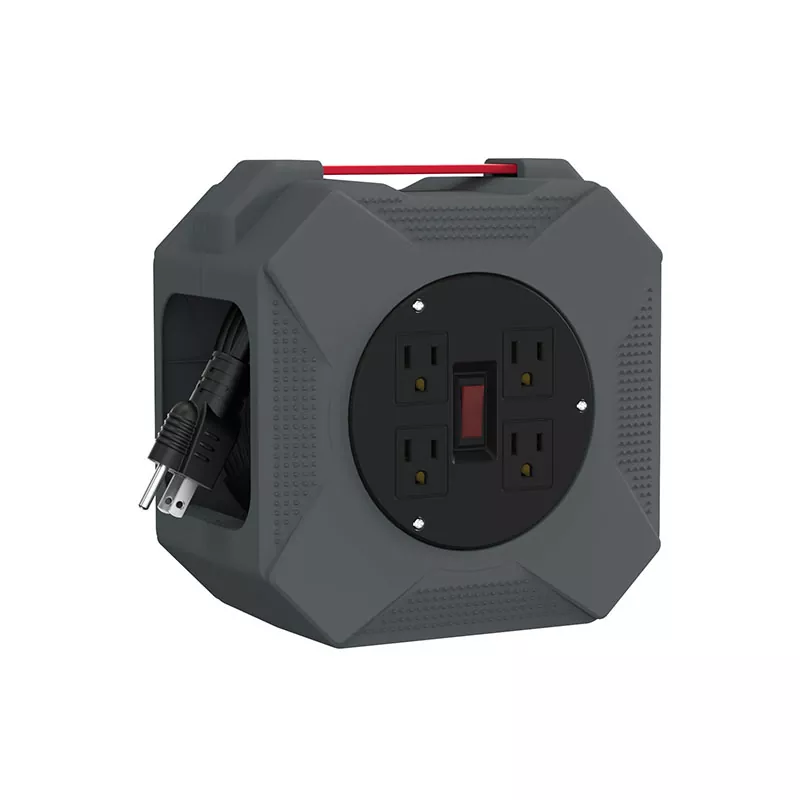 4 Outlets Plastic Cord Reel 45ft